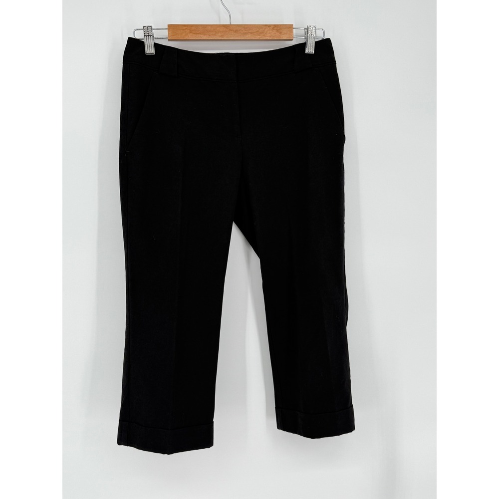 New York & Company Stretch Black Cropped Cuffed Dress Pants Size‎ 2 Career